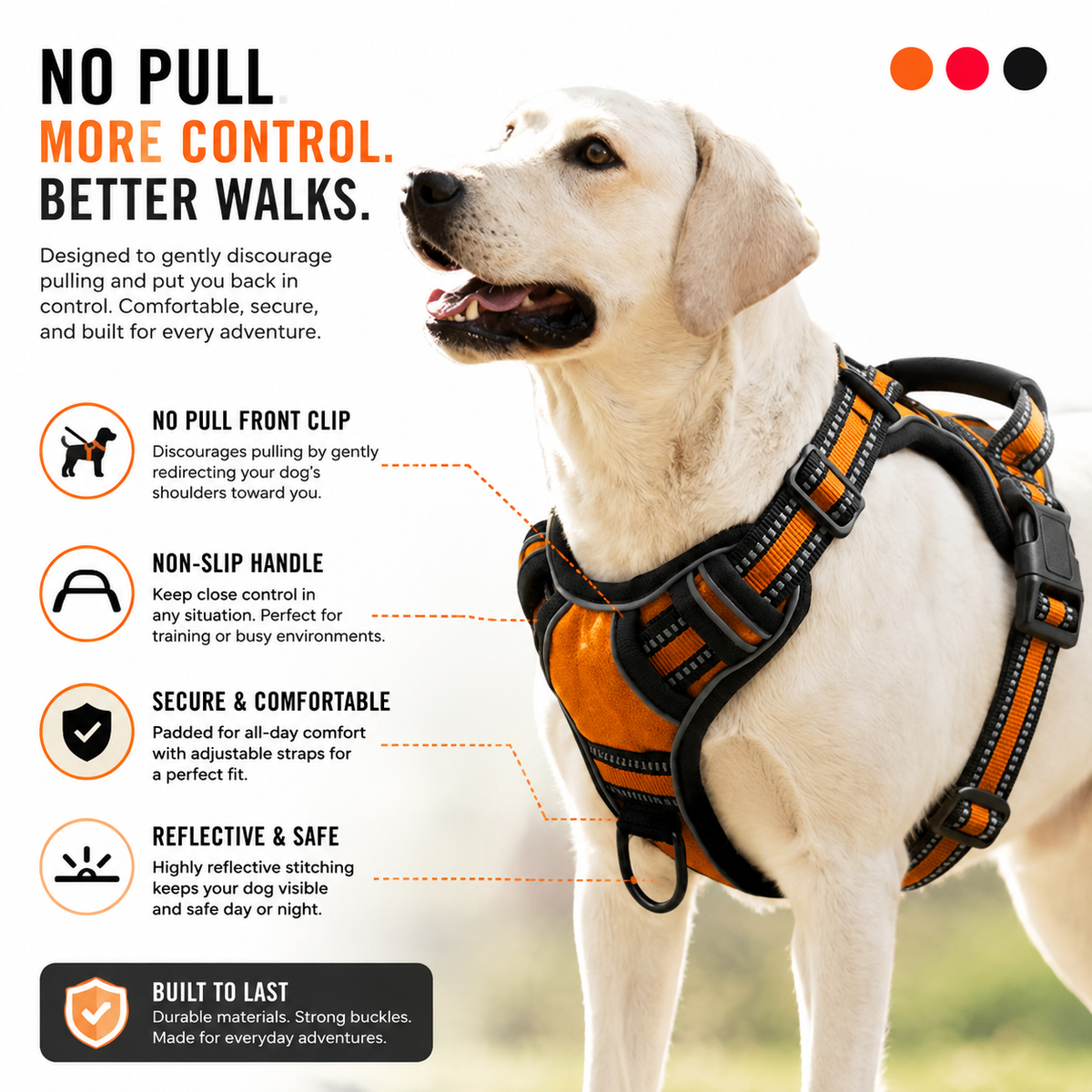Comfortable No-Pull Harness For Safer, Happier Walks
